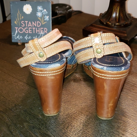 Coach Lynda Patchwork Leather Denim Snake Wedge 8 - Picture 12 of 16